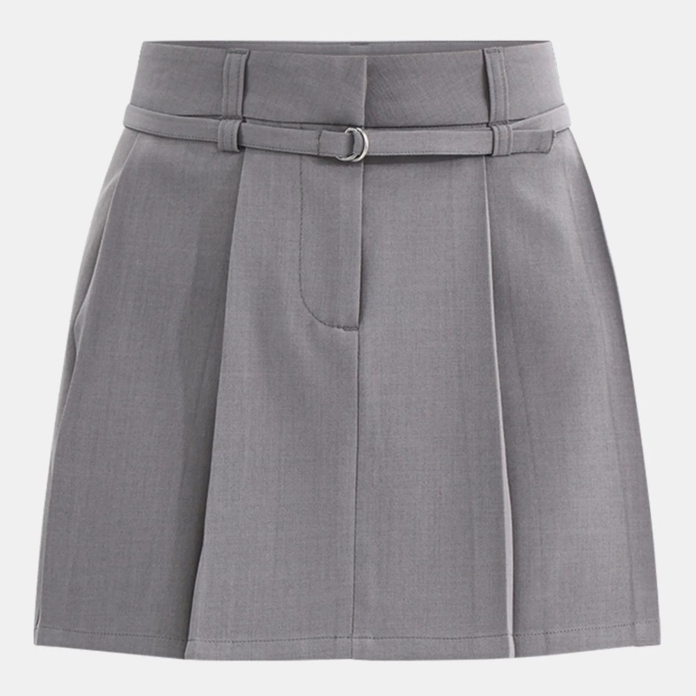 No Boundaries Women’s Pleated Belted Mini Skirt